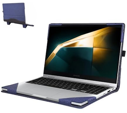 Laptop Sleeve for Samsung Galaxy Book2 Pro/2 Pro 360 / Galaxy Book3 360 /Galaxy Book 4 360/15.6 950QCG-X01/X03, Two Piece Detachable Cover with Stand (Blue)