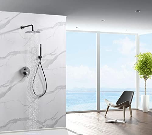 MICE - Unterputz-Duschset für die Wand, 2-Wege-Einhebel, Badarmatur, Unterputz-Badarmatur, Black Gun Metal – Dunkelgrau satiniert