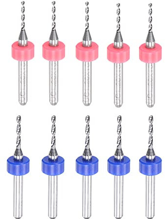 QUARKZMAN 20Stk Mikro PCB Bohrer Satz 1,2mm 1,5mm, 1/8 3,175mm Schaft Wolfram Hartmetall CNC Gravur Drucken Leiterplatte Bohrer Drehwerkzeug