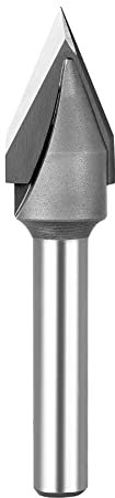 SpeTool 45 Degree V Groove Router Bit Carbide Tip V Bit with 1/4 Shank 1/2 Inch Cutting Diameter CNC Woodworking Engraving Carving Bits