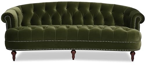Jennifer Taylor Home La Rosa Victorian Chesterfield Tufted Sofa, Olive Green Performance Velvet