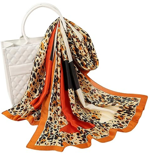 FAIRYGATE Scarfs for Women Lightweight Ladies Scarves Silk Luxurious Silk Chiffon Scarf Floral Print Shawl Shawls for Weddings 82022