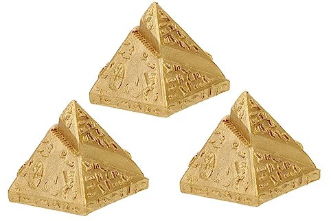Healeved 3 Stück Ägyptische Pyramiden Pyramide Goldene Gipsstatue Von Khafre Pyramide Briefbeschwerer Brautdekorationen Messingbeschläge Bürozubehör Pyramideneinrichtungsmodell