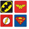 Logoshirt®️ DC Comics I Logo des Super-héros I Ensemble de 4 I Dessous de Verre I sous-Verres I Liège I 10x10cm I Impression Durable I Design Original sous Licence