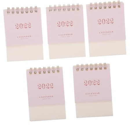 EXCEART 5 Stück 2022 Tischkalender 2022 Mini Kalender Hausbedarf Taschenkalender 2022 Stehtisch Kalender 2021-2022 Stehkalender 2022 Tischkalender Für 2022 Aufstehen Papier Karikatur Büro