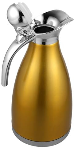 DECHOUS Double Wall Water Bottle Hot Water Bottle Portable Tea Kettle Hot Water Dispensers Stainless Steel Bottle Insulated Carafe Coffee Pot Insulated Water Bottle Lemon Glass
