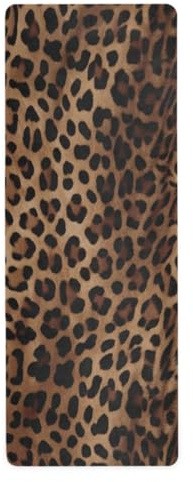 Yogamatte mit Leopardenmuster, rutschfest, Naturkautschuk, Fitnessmatte, für Zuhause, Workout, Fitnessstudio, Stretching, Pilates, mit Tragetasche, 180,3 x 66 cm