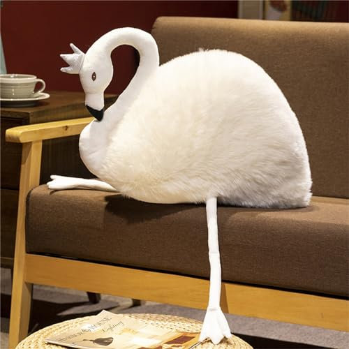 Ueiwffzo Plüschtiere Schwan Kuscheltier, Plüschkissen Spielzeug Dekokissen Stofftier Puppe Kuscheltier Baby Kinderzimmer Decor (Weiß)