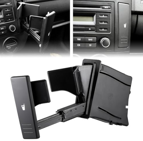 GEARMONSTER Porte-gobelet de voiture pour ventilation avant droit - Compatible avec VW Polo 9N 2002-2009 - Porte-gobelet de rechange 6Q0858602E - Noir