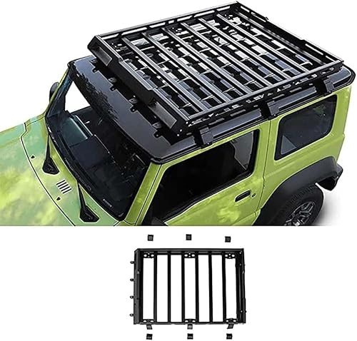 WCLXJJ Lega di Alluminio, Telaio Viaggio Piatto Galleria Tetto Dell'automobile, Barra Trasversale Portabagagli, Galleria Tetto Caricamento, Accessori Esterni, per Suzuki Jimny JB64 JB74 2019-2023