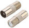 nllkii 2 Pcs TV F/T Plug Type Male to Female Coaxial Socket Adapter, Coaxial Connector Coax RF Cable Aerial Plug,Adapter Internet A/V Device Port Digital Audio Video For Satellite TV Aerial
