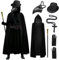 Pestdoktor Kostüm Herren Damen Set mit Pestdoktor Maske Hut Gehstock Pest Doktor Kostüm Herren Frau Plague Doctor Costume Halloween Kostüm Pestdoktor Umhang Pestarzt Kostüm Herren Damen für Halloween