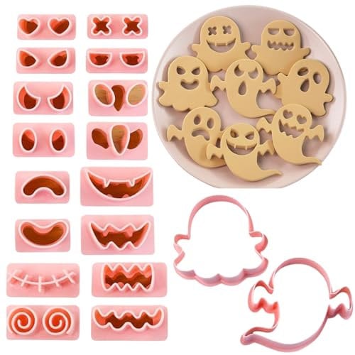 PTaizjjz Lot de 10 emporte-pièces fantômes en plastique pour Halloween