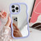 Tybiky Kompatibel mit iPhone 11 Pro Curly Wave Mirror Handyhülle Niedliche Lockige Wellen Rahmenform Spiegel Makeup Hülle Weiche Stoßfest Silikon Schutzhülle für Lovely Style Frauen Mädchen,Lila