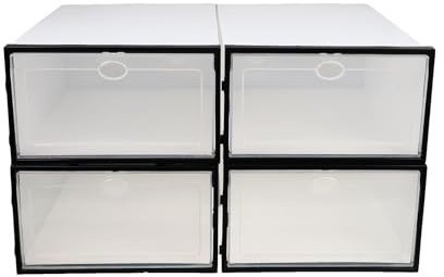 4 Piezas Caja Para Zapatos Transparentes Apilables Organizador De Almacenamiento Impermeable Y Plegable Para Zapatillas Botas Y Ropa Interior