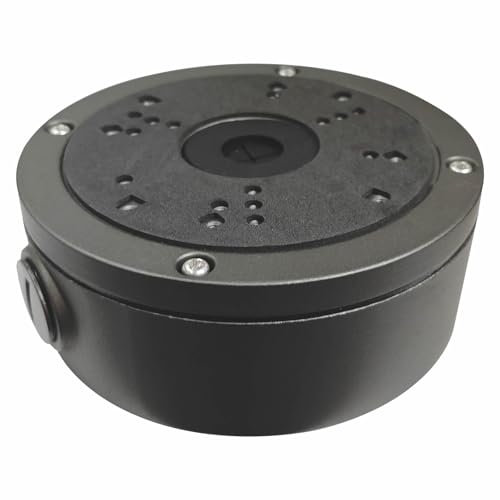 CCTV Camera Junction Box, CCTV Camera Deep Base for Security Surveillance Cameras, Outdoor Waterproof Cable Hidden Box For CCTV, IP Cameras, Dome and Bullet Type, Solid Metal - Large - 135mm (Grey)