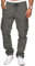 TARAINYA Pantalon Cargo Homme Coton Baggy Chino Cordon de Serrage avec Poches Gris foncé Vert M