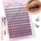 Kit de extensiones de pestañas individuales DIY 13mm kit Pestañas en racimo naturales y Wispy Racimos de pestañas DIY con pegamento and seal y pinzas (EME134 13mm)