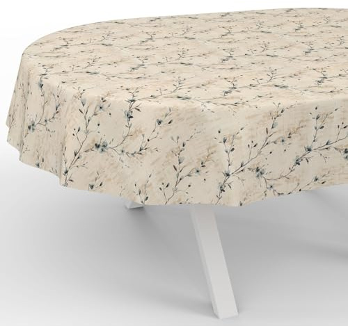 Wachstuchtischdecke Wachstischdecke Wachstuch Tischdecke abwaschbar Gartentischdecke Wasserabweisend Oval 200x140cm Schnittkante Kiev Floral
