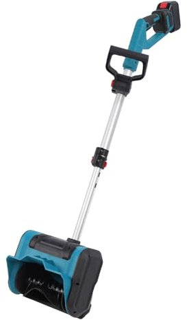 Pala Quitanieve Eléctrica de 10 Pulgadas, Distancia de Lanzamiento de 21 V y 20 Pies, Lanzador de Nieve a Batería con Interruptor Principal e Interruptor de Seguridad, para