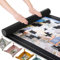 Kinelark Puzzle Mat with Roll-Up Storage & Foam Roller – Non-Slip Rubber Bottom, Large Surface for Jigsaw Puzzles, Portable & Space-Saving, Ideal for Home & Travel
