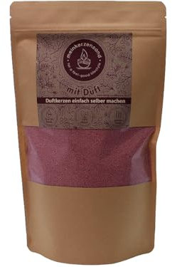 Aromatischer Kerzensand mit Duft 400g inkl. 3 Dochte Aromasand Duftgranulat aus Wachs Raumduft (Rose Botton)