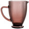 Baroni Home Carafe en verre avec détails en relief, pichet avec poignée, design moderne, carafe avec système anti-goutte, facile à nettoyer, pour boissons chaudes et froides, 1L, 20 x 13 x 19 cm, rose