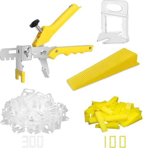 Storystore Tile Leveling System 2mm Tile Spacers 300Pcs Plus Reusable Wedges 100Pcs with A Plier, Leveling System Tools for Floor Wall Installation