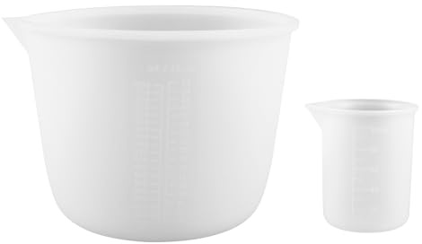 2 Stück Silikon Messbecher Gießpulver, 1000ml/100ml Silikonbecher zum Gießen für Resin Mischset zum Mischen von Epoxidharz, Gießformen, Wachsen, Silikonkautschuk, Schmuckherstellung