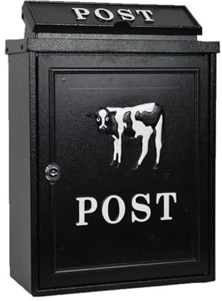 HBALDTEDC Wall Mounted Letter Post Mailbox, Villa Letter Box Rain-Proof Old-Fashioned English Villa Mailbox(Dairy Cows in Stock)