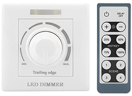 Ejoyous LED Dimmer Schalter mit IR-Fernbedienung, Drehdimmer Dimmschalter Helligkeitsregelung 200W (220V)
