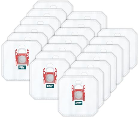 Sillar – lot de 20 sacs d'aspirateur compatibles type G ALL BBZ41FGALL pour Bosch Siemens, filtration 5 couches avec fermeture hygiénique, puissance d’aspiration GL20 GL30 GL40 GL50, 2 4 6