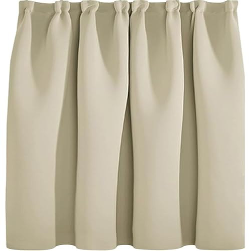 QINLIQIN Thermovorhang Kälteschutz Kräuselband 214 x 118 cm Weich Und Langlebig Schallschutz Vorhang Größe Und Farbe Wählbar, 1Er-Set für Verschiedene Wohnbereiche, Hellbeige