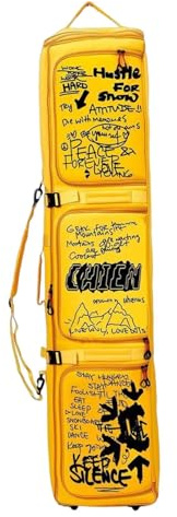 Homyl Snowboard Tasche mit Abnehmbarer Trageoption Integrierten Rollen Extra Langen Stauraum Und Separatem Skischuhfach für Outdoor Ausflüge Sportreisen Ski, Gelb