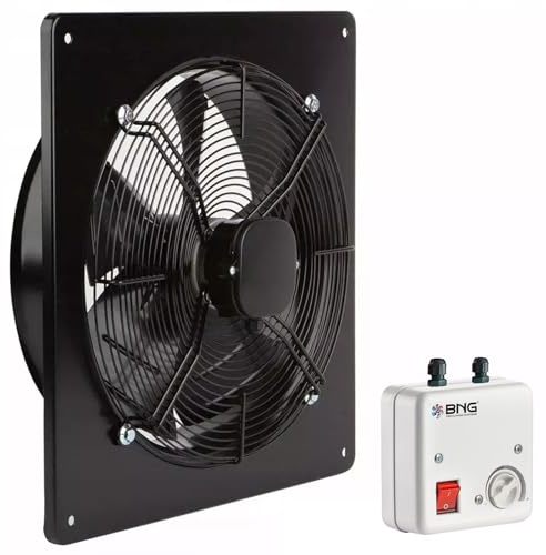 BVN VENTILATION SYSTEMS & ELECTRICAL MOTORS Ventilador de pared axial industrial con regulador de velocidad, 230 V, 200 mm, 250 mm, 300 mm, 350 mm (200)