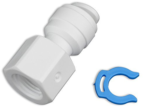 Anschluss 7/16 Zoll Innengewinde auf 1/4 Kühlschrankschlauch Adapter Fitting Steckverbindung für Kühlschrank Side by Side, Umkehrosmoseanlage, Aquarium (1, 1AN-7/16)