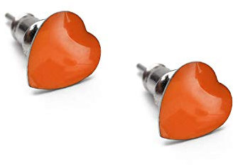 Snykk Damen Herz Ohrstecker Edelstahl Farbe Orange