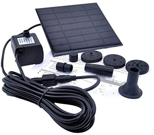 Redlution 1.2 Watt Solar Power Water Pump Garden Fountain with Suckers for Water Cycle/Pond/Rockery
