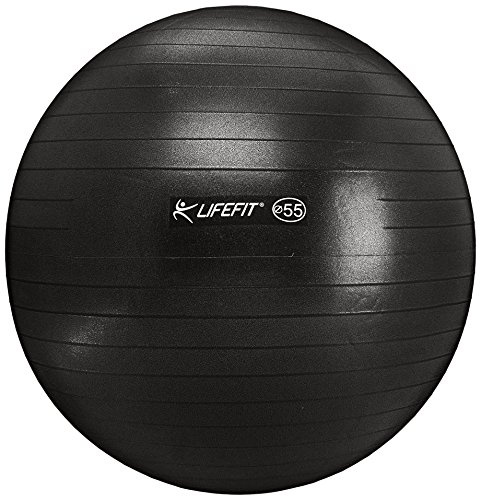 LIFEFIT Gymnastikball Anti-Burst, Schwarz, 55 cm, F-GYM-55-21