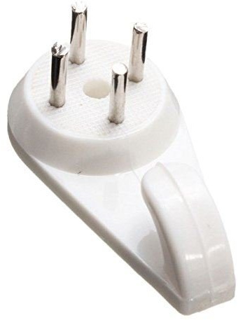 Bulk Hardware Large 40mm (1.1/2 inch) White Nylon Non-Trace Hardwall Drywall Picture Hanger Hook - Pack of 100