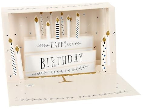 Licht Box Pop Up Neuheit 4D Karte Geburtstag Grußkarte Kerzen Kuchen 13x16cm