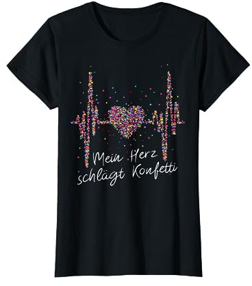Herzschlag Puls Kölner Dom Fasching Karneval Konfetti Herz T-Shirt