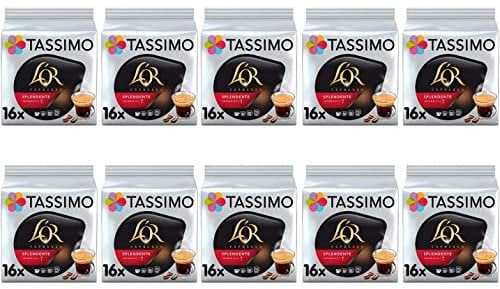 TASSIMO – Lot de 10 paquets de capsules de café T-Discs L'OR Espresso Splendente pour 160 boissons