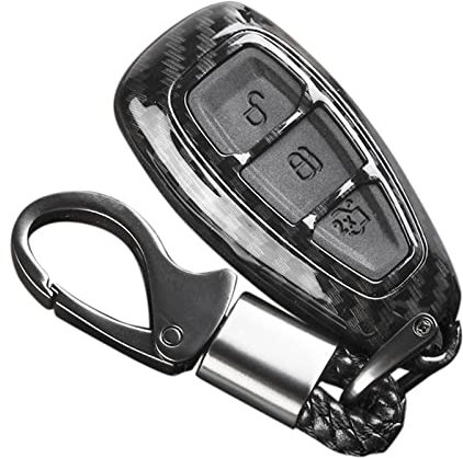 ford focus accessories, key cover,ford focus key fob cover,Keychain Case, Carbon Fiber Remote Key Fob Cover Case Compatible with Ford/Focus/Fiesta/Kuga/C-Max