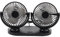 EVGATSAUTO Ventilateur de refroidissement de voiture 12V, ventilateur de voiture à double tête climatiseur portatif USB, tableau bord ventilation oscillant qui se branche dans un allume-cigare(Noir)