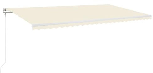 vidaXL Gelenkarmmarkise Automatisch Markise Sonnenmarkise Balkonmarkise Sonnenschutz Sichtschutz Terrasse Garten Balkon 600x350cm Creme