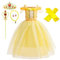 Lito Angels Prinzessin Belle Kleid Kostüm mit Zubehör für Kinder Mädchen Die Schöne und das Biest Verkleidung Größe 4-5 Jahre 110