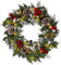 Christmas Wreath, Door Wreaths Outdoor Christmas, 45cm/18in Christmas Wreath with Lights Battery Operated, Artificial Garlands with Pine Cones, Snowflakes, Berries for Front Door Holiday Home Decor