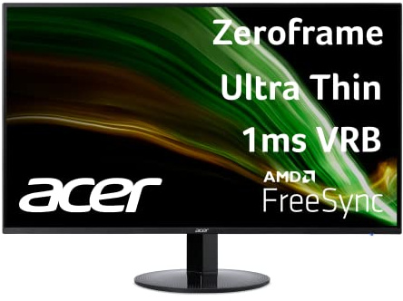 Acer SB241Y Abi 23.8 Full HD (1920 x 1080) VA Zero Frame Home Office Monitor | AMD FreeSync Technology | Ultra-Thin Stylish Design Vision Care | Low Blue Light | Tilt | HDMI y VGA Puertos
