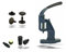 ISTA TOOLS Nietenpresse Set Hohlnieten + Lochpfeife + Hohlnieten Werkzeug + 100 STK. rostfreie Hohlnieten Doppelkopf (13 x 11 mm, Antik)